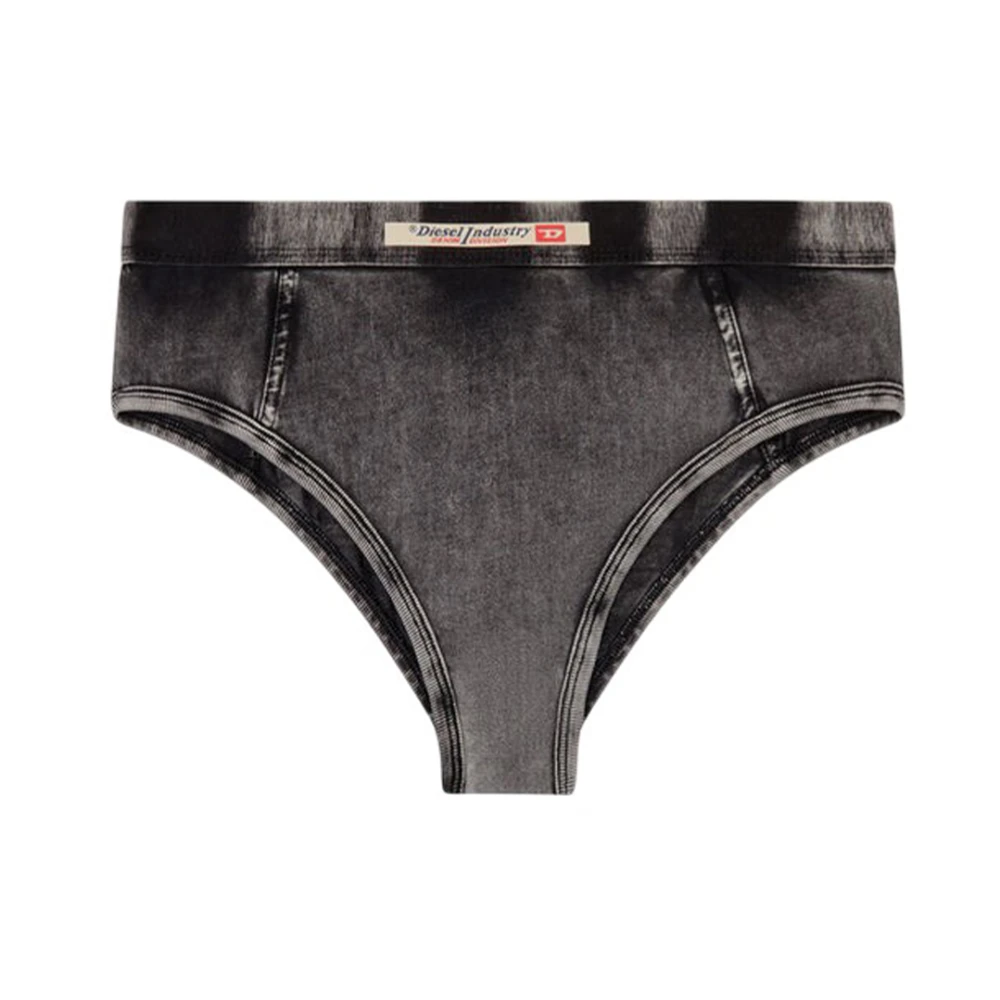 Diesel Damen Schwarz Hellgrauer Slip Mit Elastischem Bund