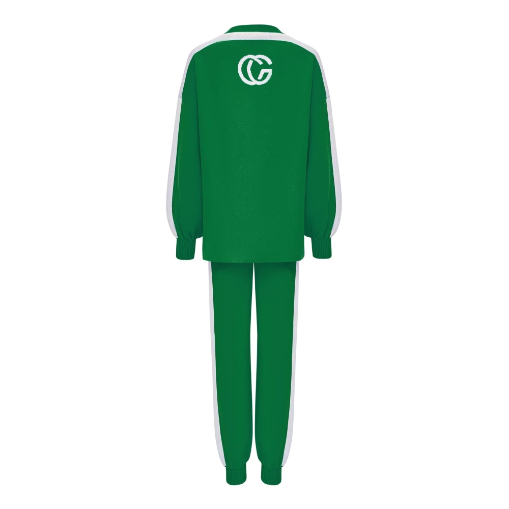 Cesare Gaspari CG Gebreide Jogger set Groen Green Dames