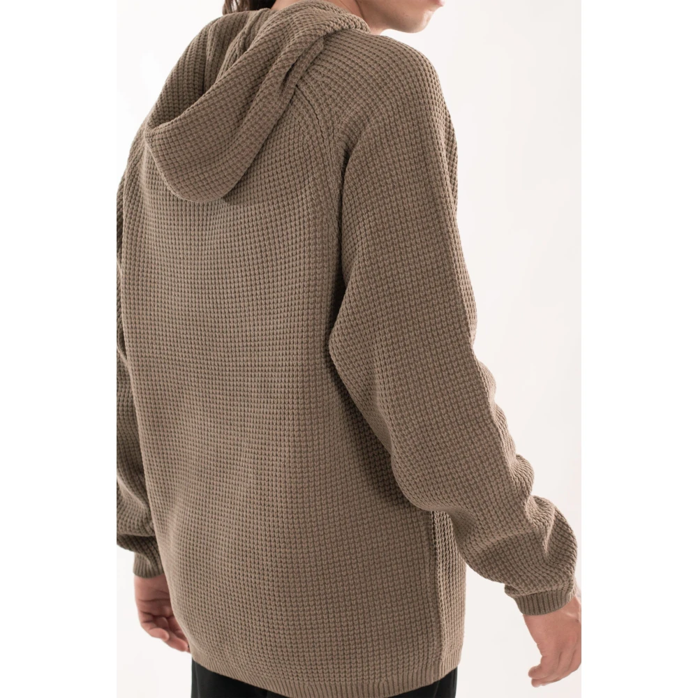 C.P. Company Chenille Wafel Gebreide Hoodie Beige Heren
