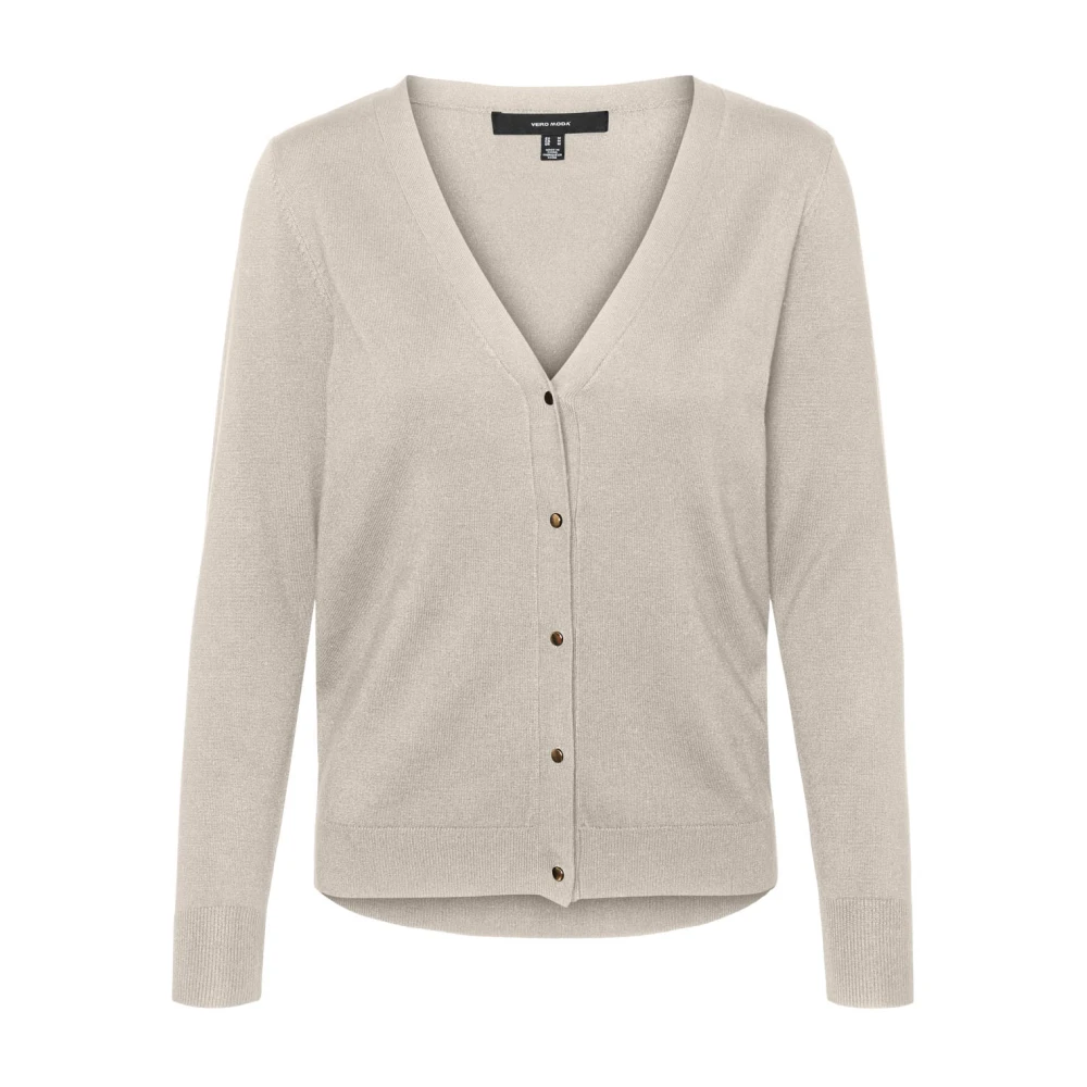 Vero Moda V-halsvest Moonbeam Beige Freewear Beige Dames