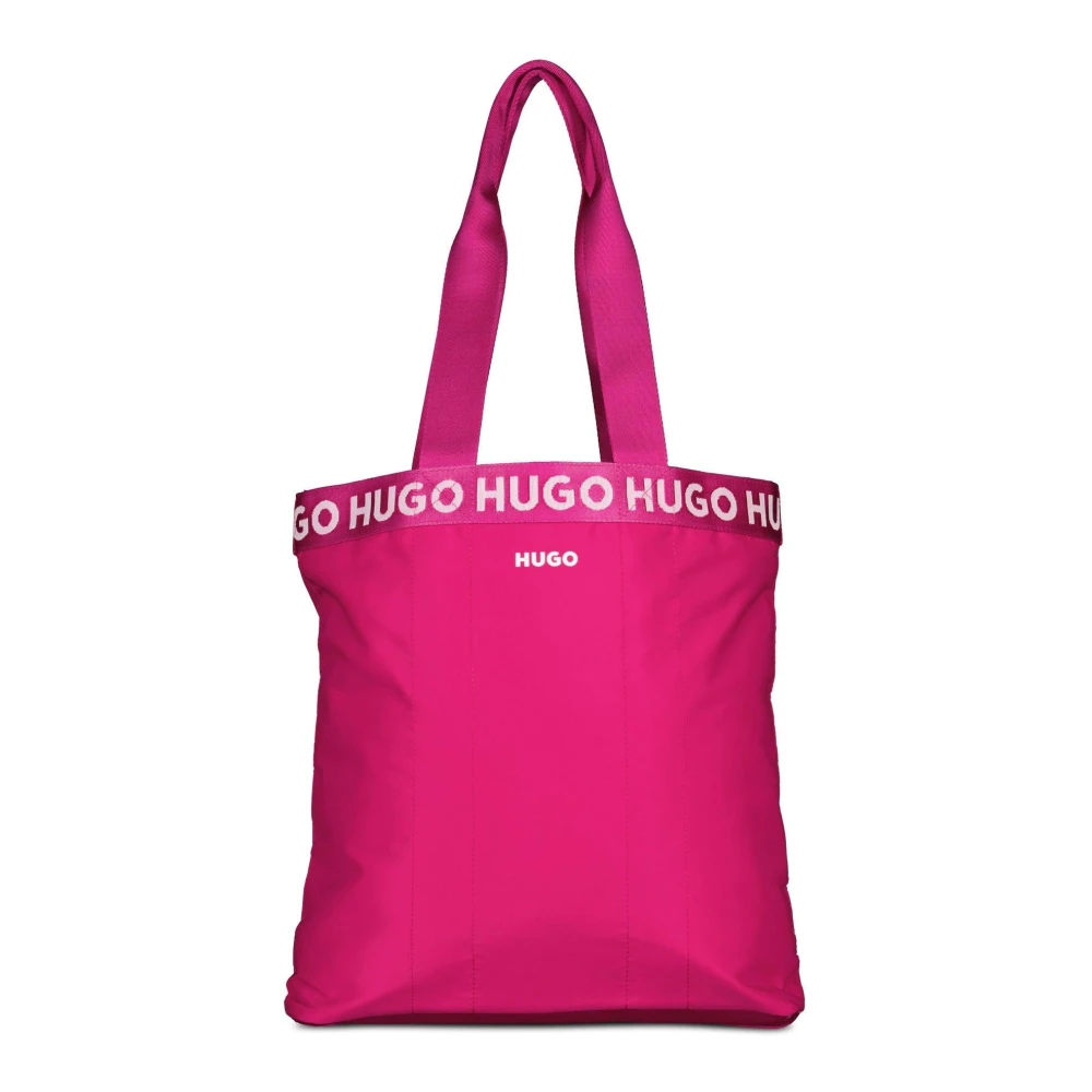 Hugo Boss Logo Shopper Becky Textiel Tas Pink Dames
