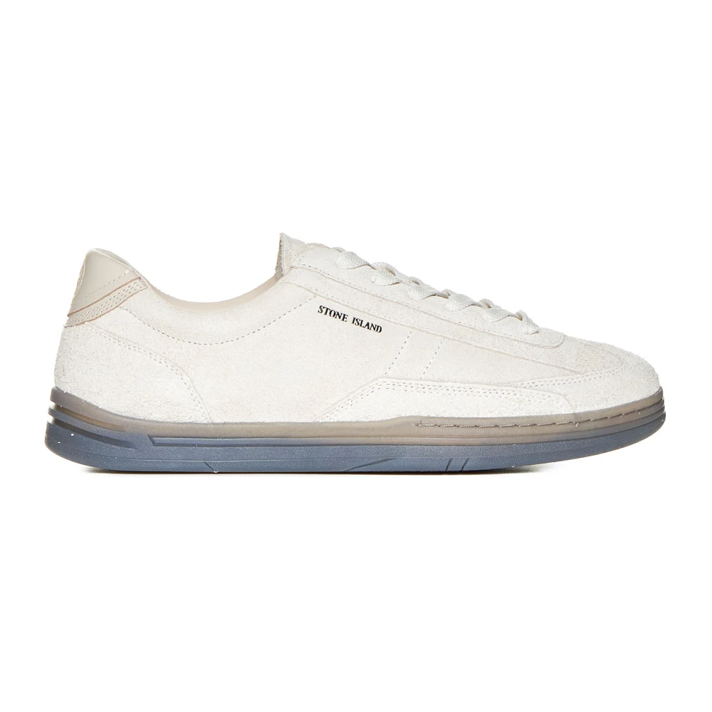 Stone Island Beige Mocka Sneakers med Logodetalj Beige, Herr