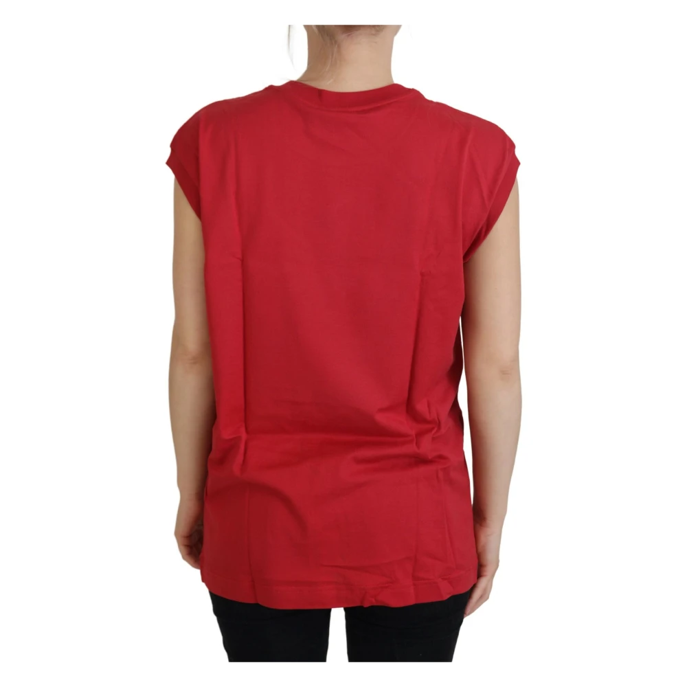 Dolce & Gabbana Rood mouwloos katoenen hemd Red Dames