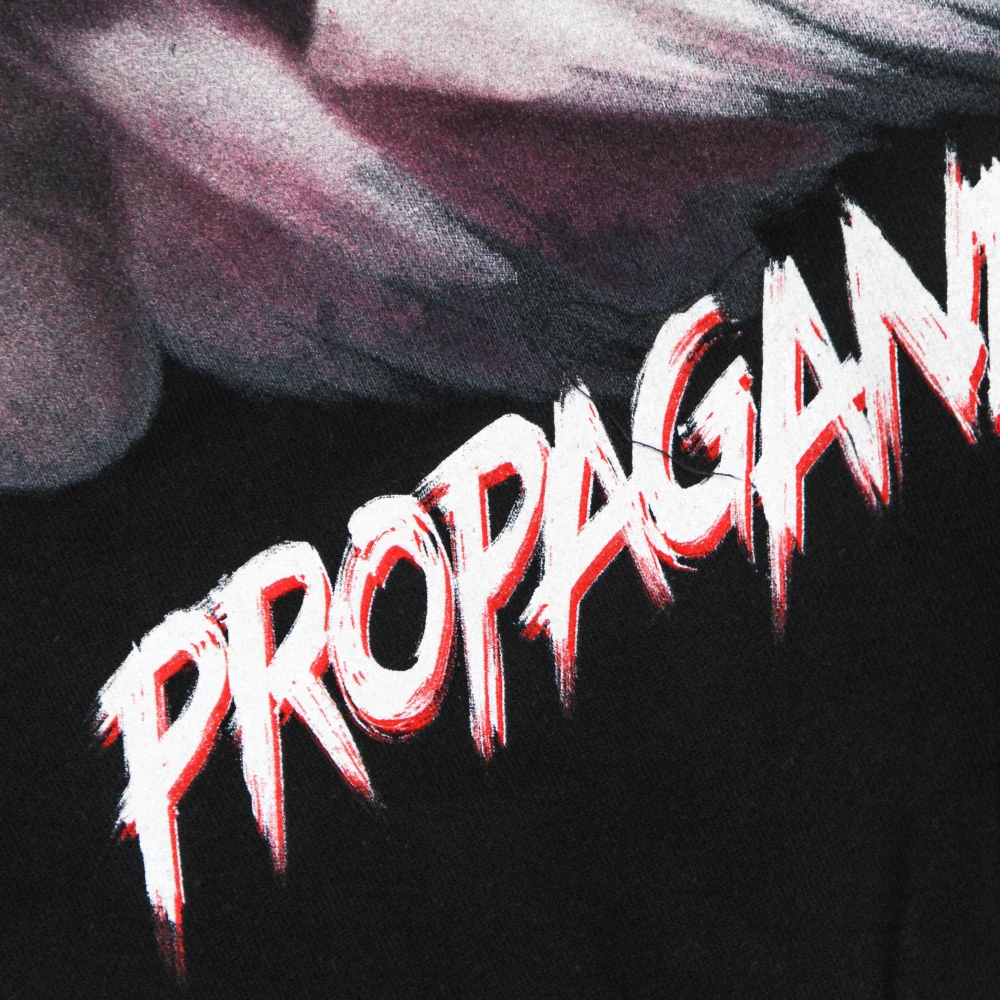 Propaganda Zwarte Hoodie met Verstelbare Capuchon Black Heren