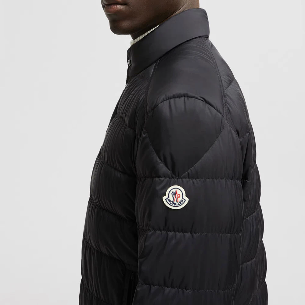 Moncler Klassieke Zwarte Donsjas met Rits Black Heren
