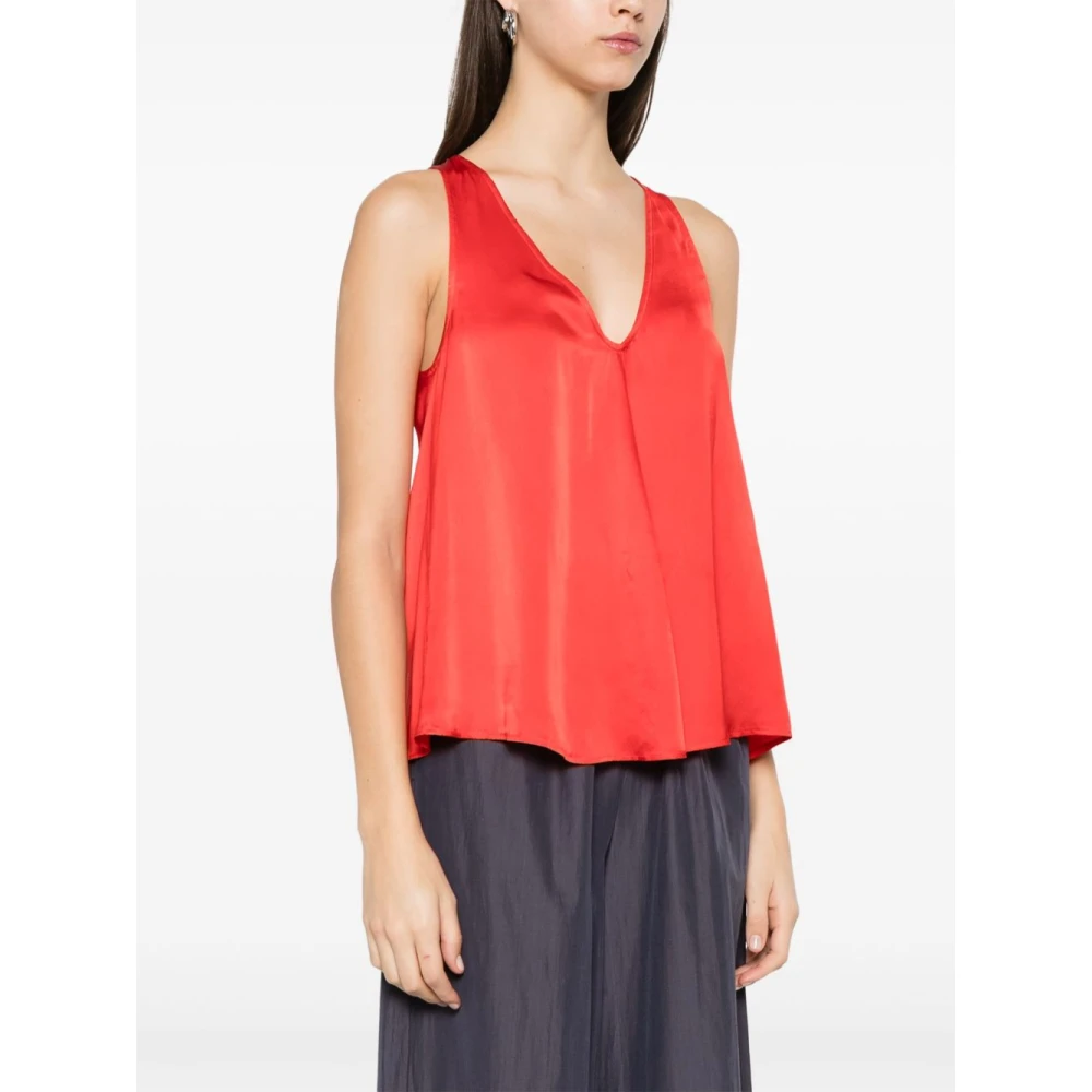 Forte V-hals Mouwloze Top Kardinaal Rood Orange Dames