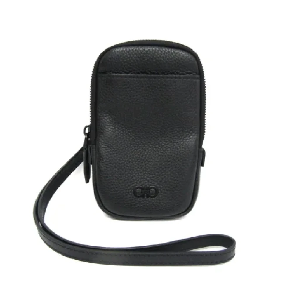 Salvatore Ferragamo Pre-owned Leather pouches Black Dames