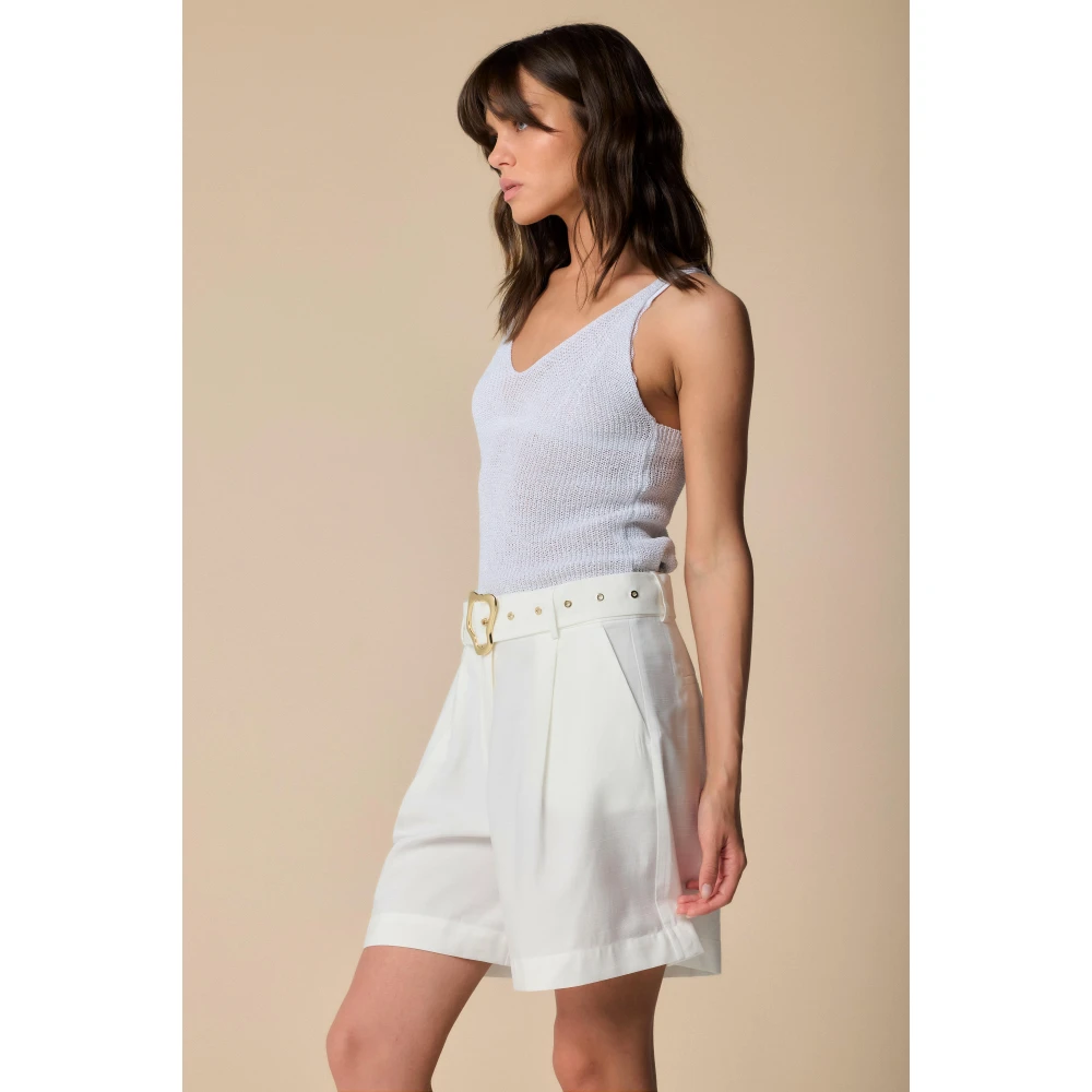 Kocca Wijde broek met riem White Dames