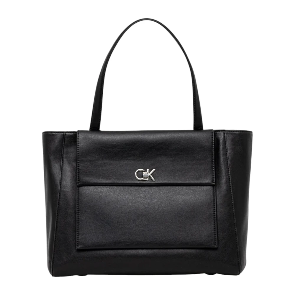 Calvin Klein Zwarte Rits Handtas Lente Zomer Vrouwen Black Dames