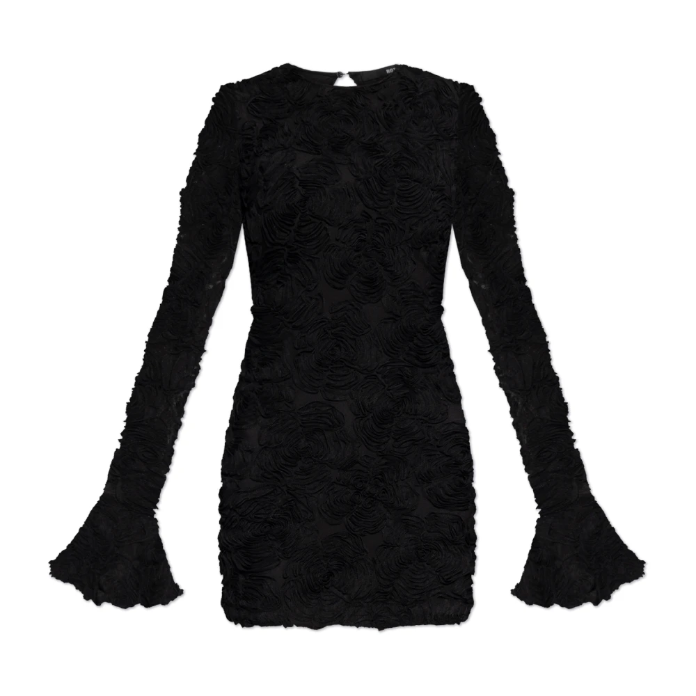 Rotate Birger Christensen Tule jurk met lange mouwen Black Dames