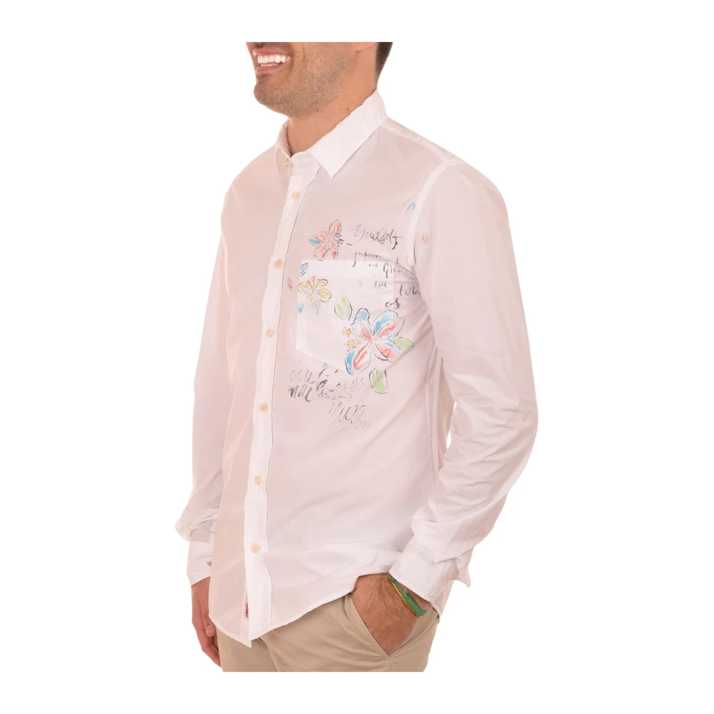 BOB Witte NorHeren Kraag Shirt White Heren