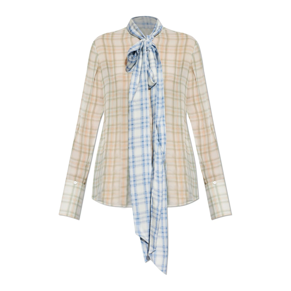 Acne Studios Women's Multicolor Silk Blouse With Scarf - Shirts - S - Blouses & Shirts