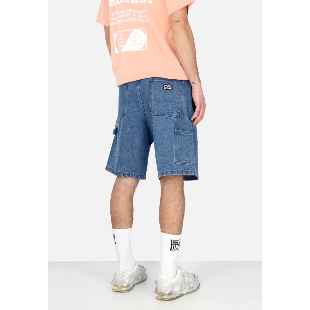 Obey Denim Timmerman Shorts Licht Indigo Blue Heren