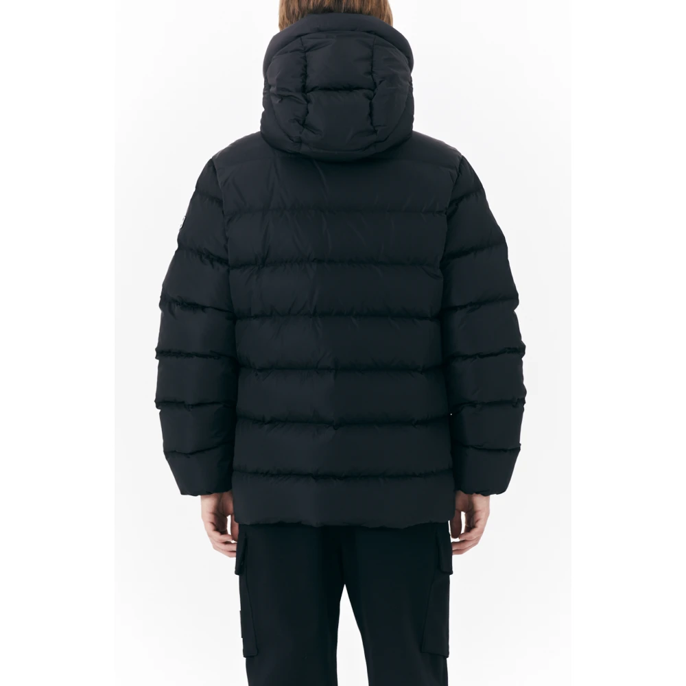 duvetica Zwarte Hooded Donsjas Aw23 Black Heren