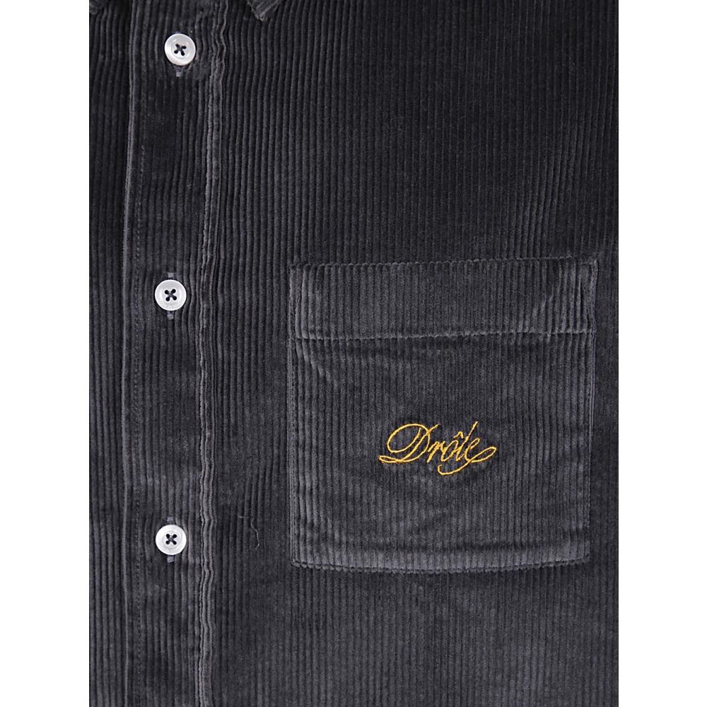 Drole de Monsieur Donkergrijze Corduroy Overhemd Gray Heren