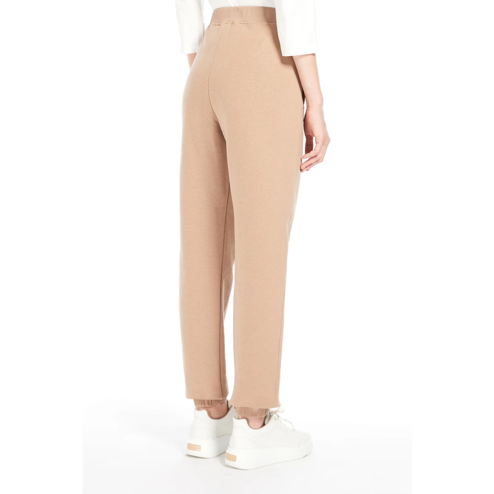 Max Mara Joggingbroek van zachte katoenen fleece Beige Dames
