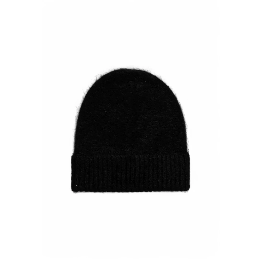 Calvin Klein Leren Patch Airy Beanie Black Dames