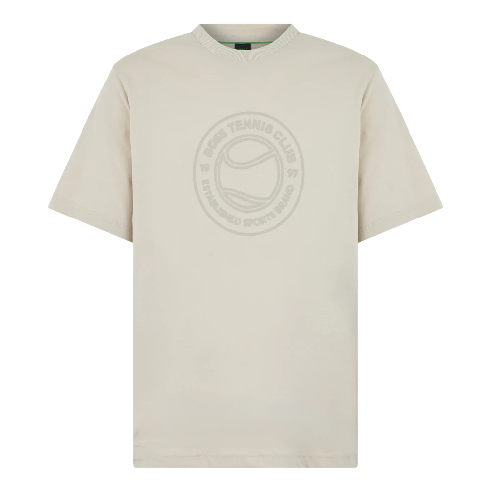 Hugo Men's Beige Cotton T-Shirt With Print - T-Shirts - S - Tops