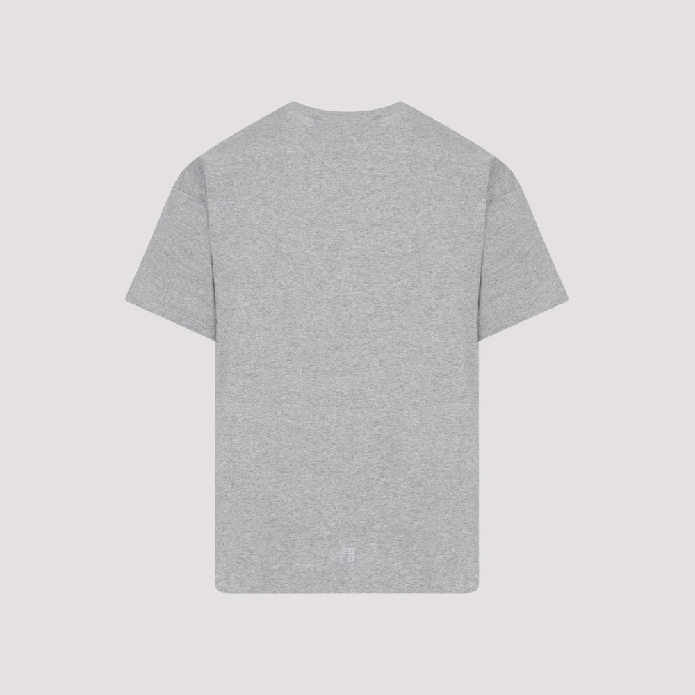 Givenchy Grijze Melange Katoenen T-Shirt Korte Mouw Gray Heren