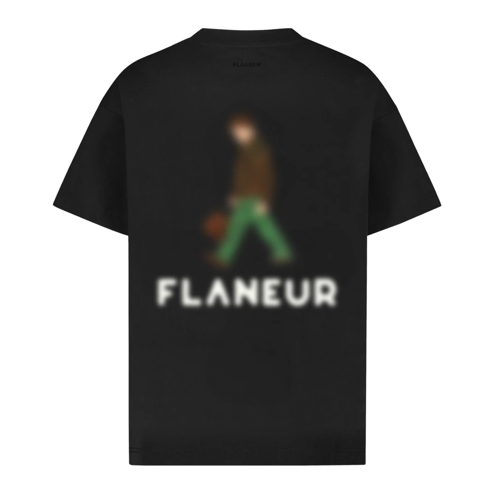 Flâneur Zwart T-shirt met vervaagd ontwerp Black Heren