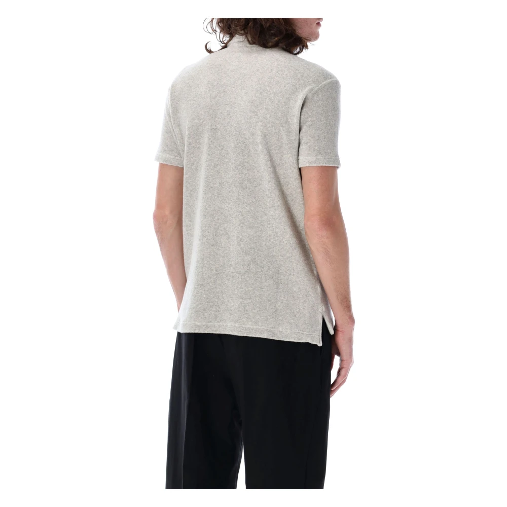 Tom Ford Lichtgrijze Toweling Polo Shirt Gray Heren