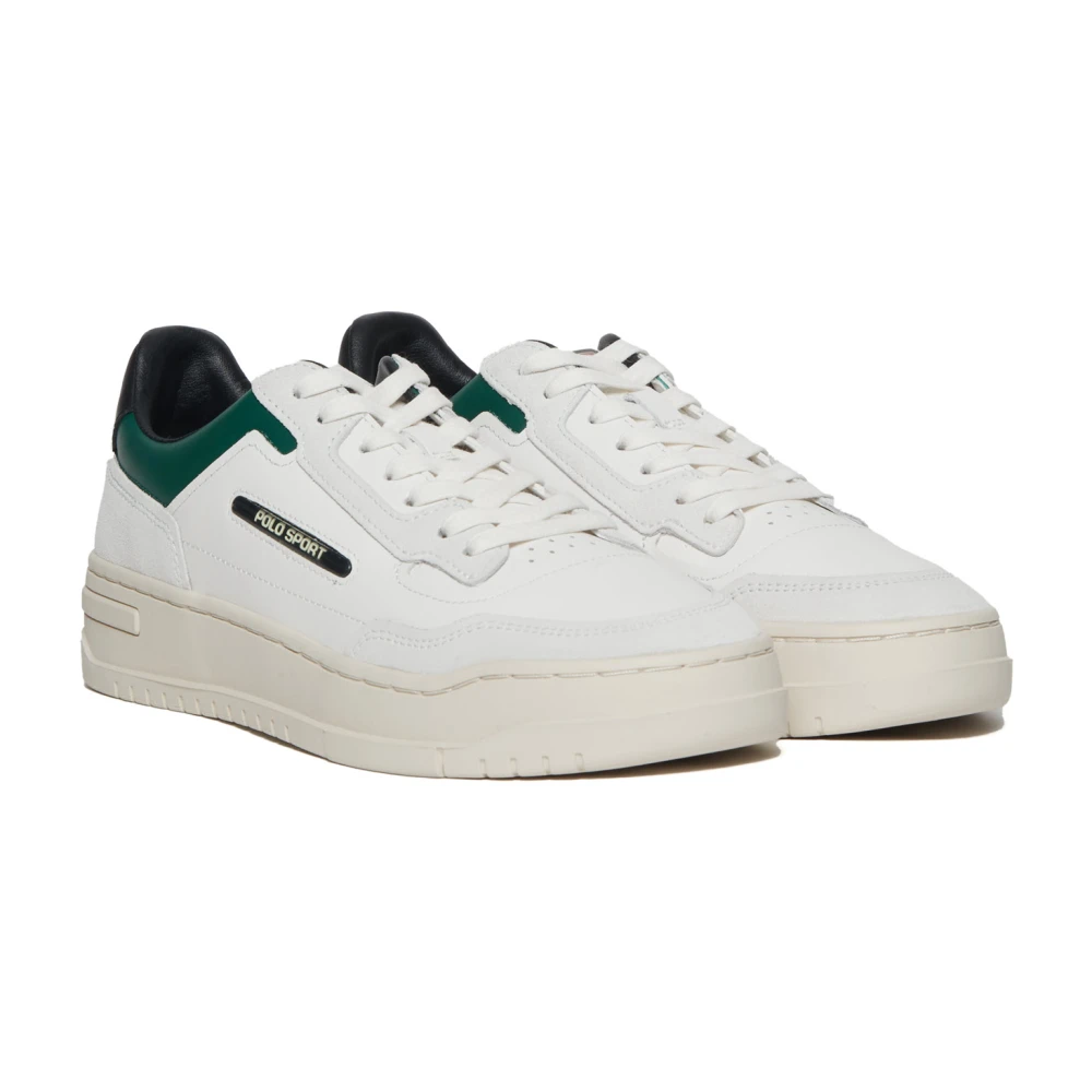 Polo Ralph Lauren Sneakers van suède en roomleer White Heren