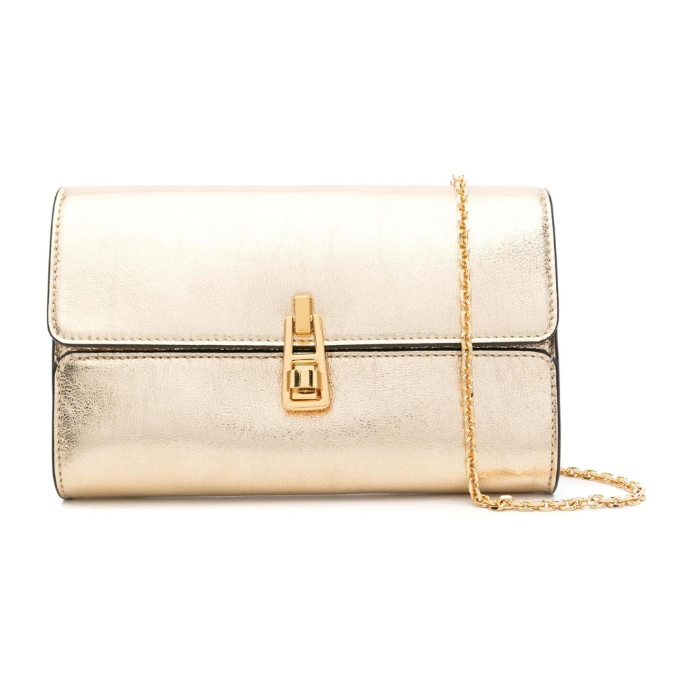 Coccinelle Leren Clutch met Afneembare Schouderband Yellow Dames