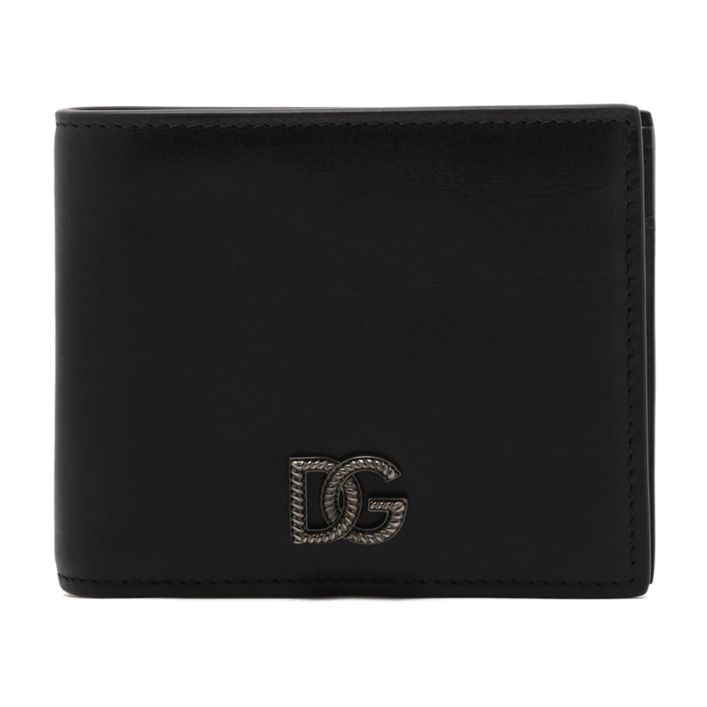 Dolce & Gabbana Herren Schwarz Bifold-Geldbörse Aus Kalbsleder