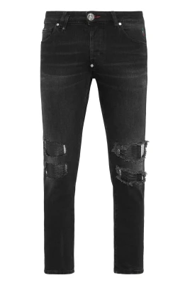 Denimbyxor Skinny Fit med Pythoninlägg
