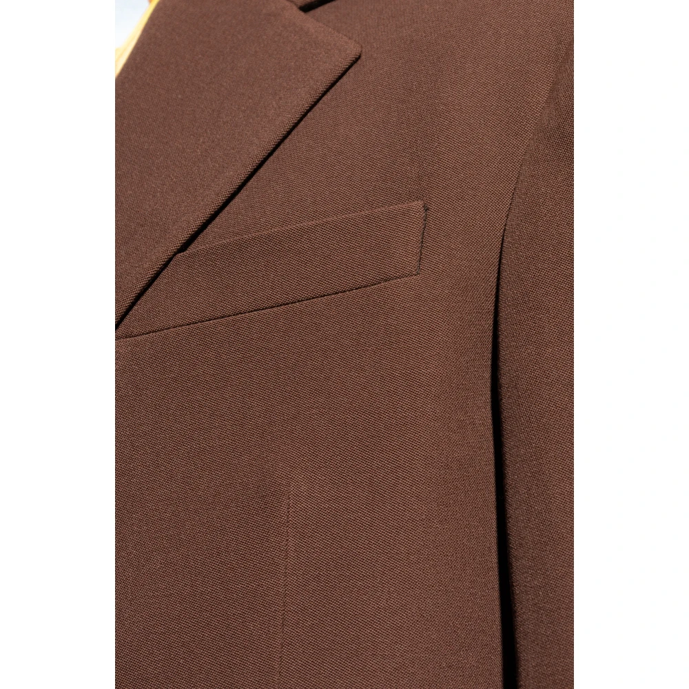 Versace Blazer met open revers Brown Heren