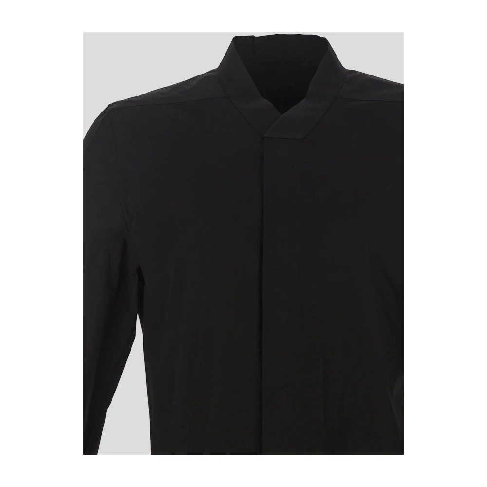 Rick Owens Snap Collar Faun Shirt Black Heren