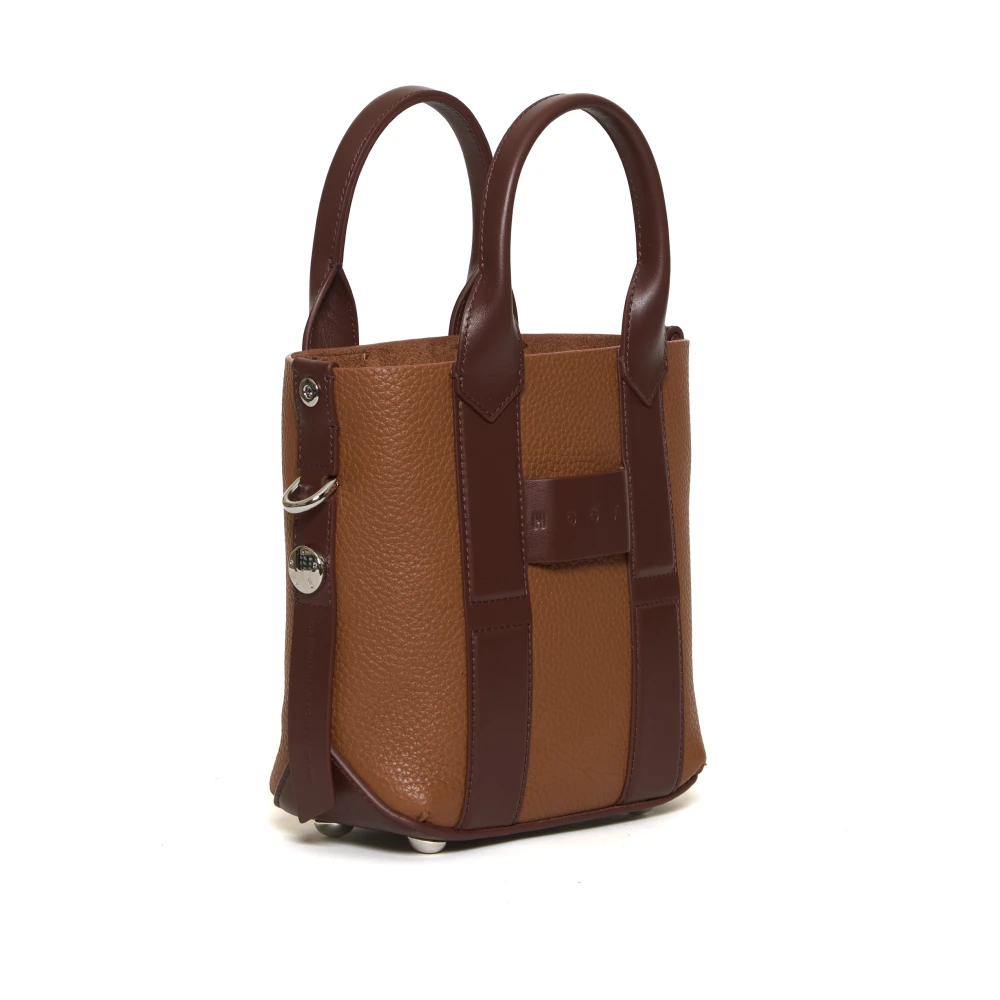 Hogan Luxe Leren Shopper Brown Dames