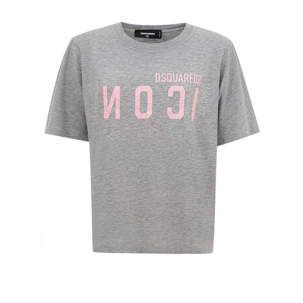 Dsquared2 Women's Gray T-Shirts, Xs, Cotton Chic Top