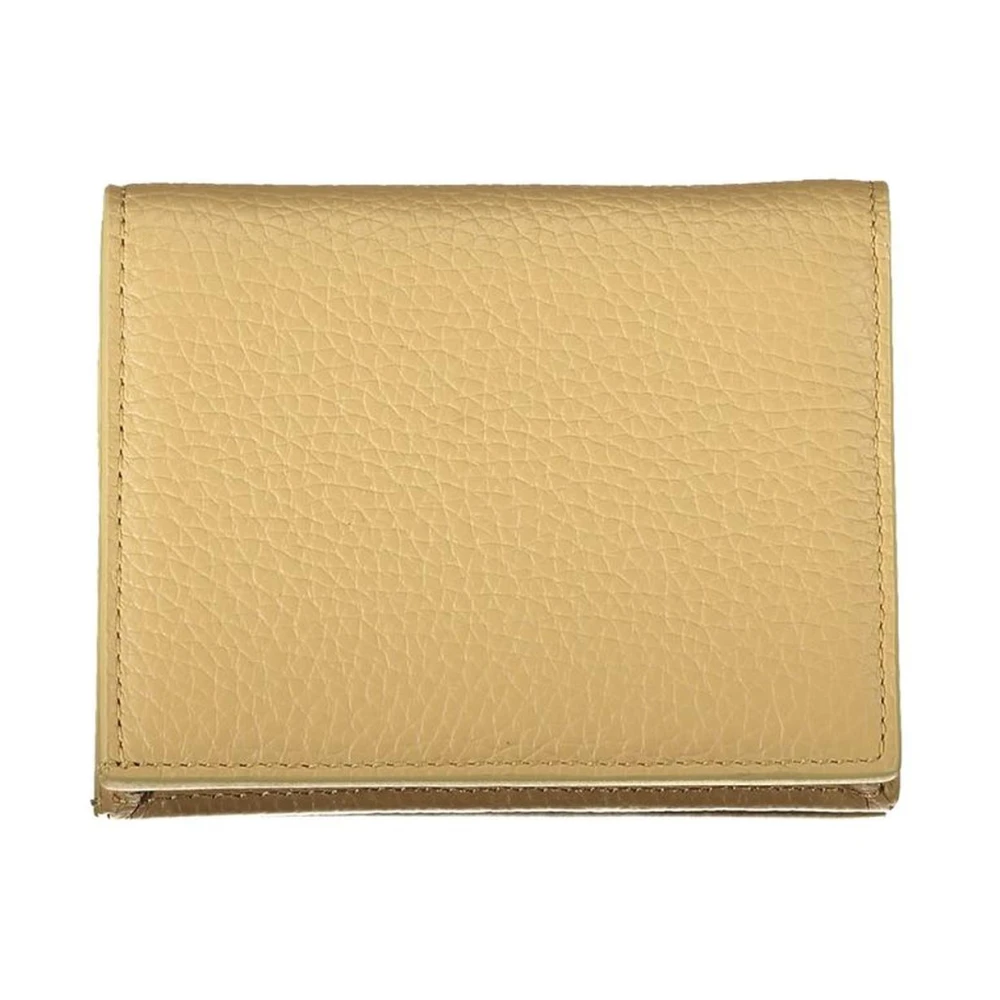 Coccinelle Beige Leren Portemonnee met Logo Beige Dames
