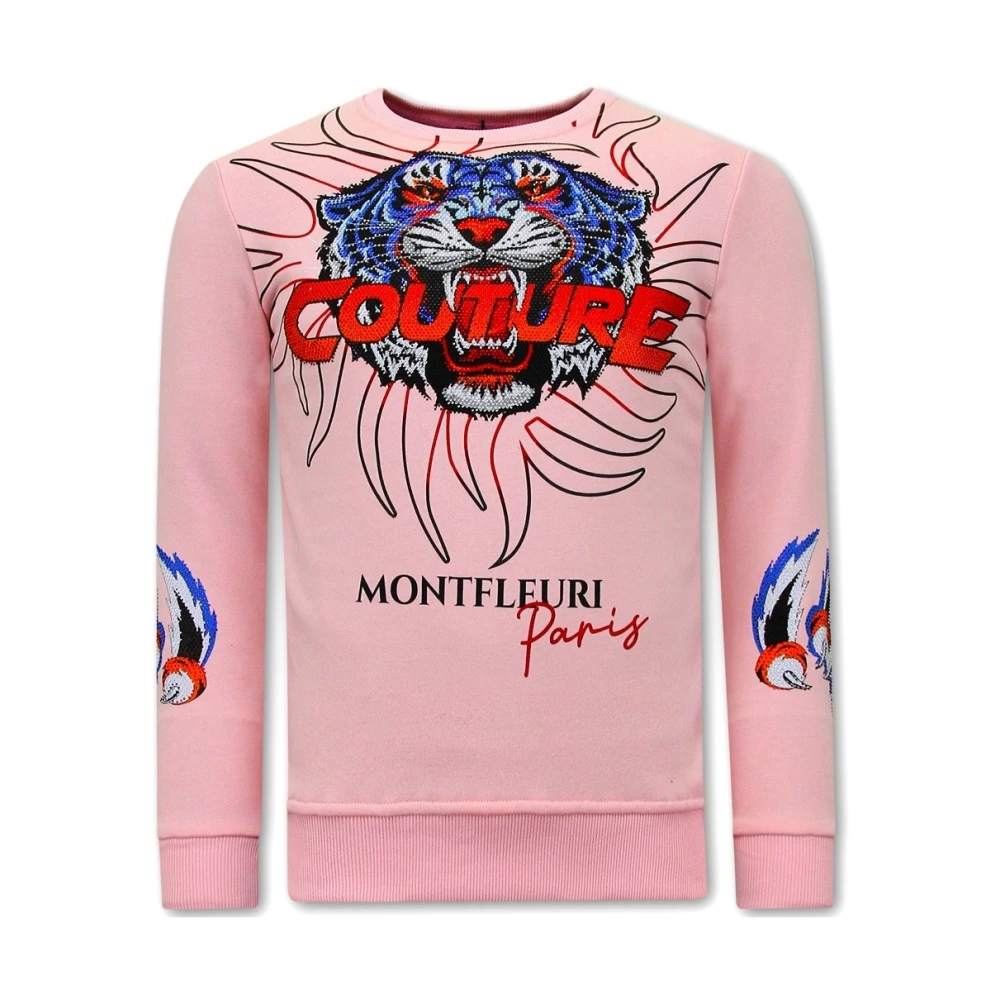 True Rise Långärmade T-shirts med Tiger Mönster Pojke - 3717 Pink, Herr