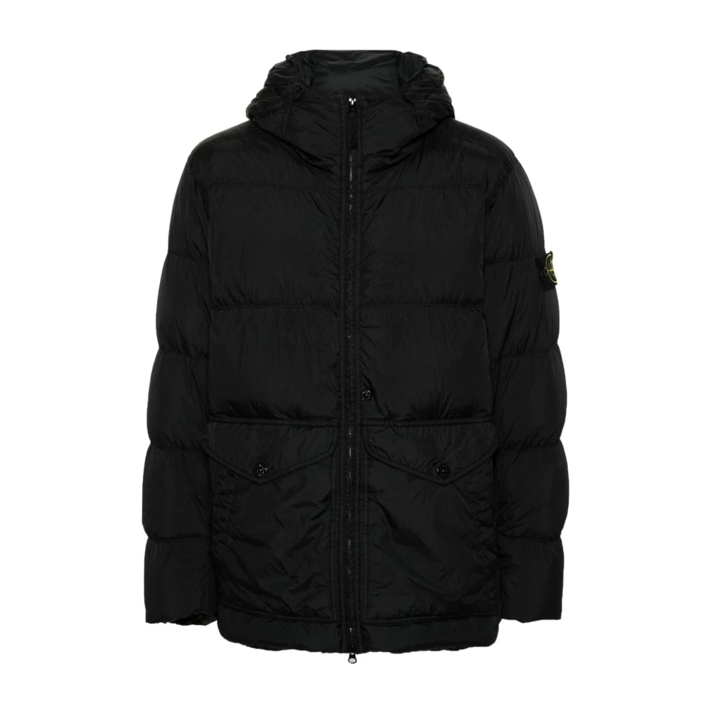 Stone Island Svart Parkas för Män Black, Herr