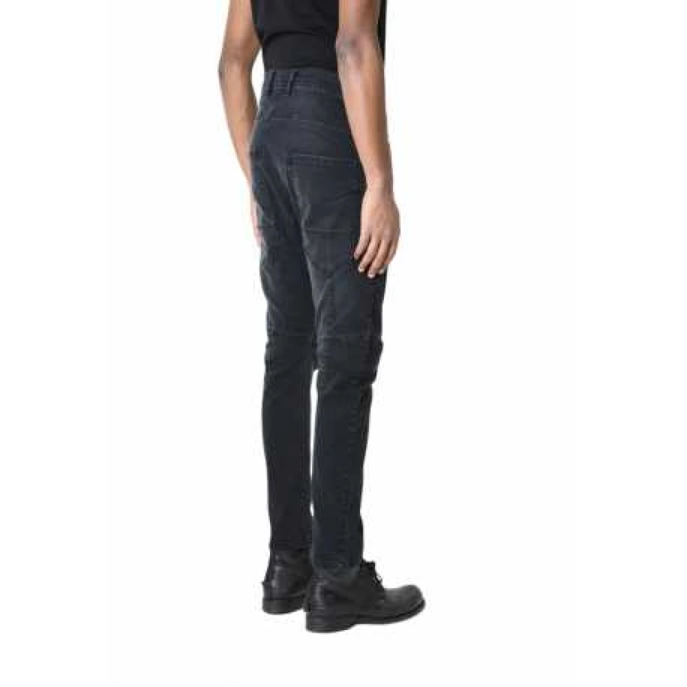 La Haine Inside Us Zwarte stretch jeans met kniestiksels Black Heren