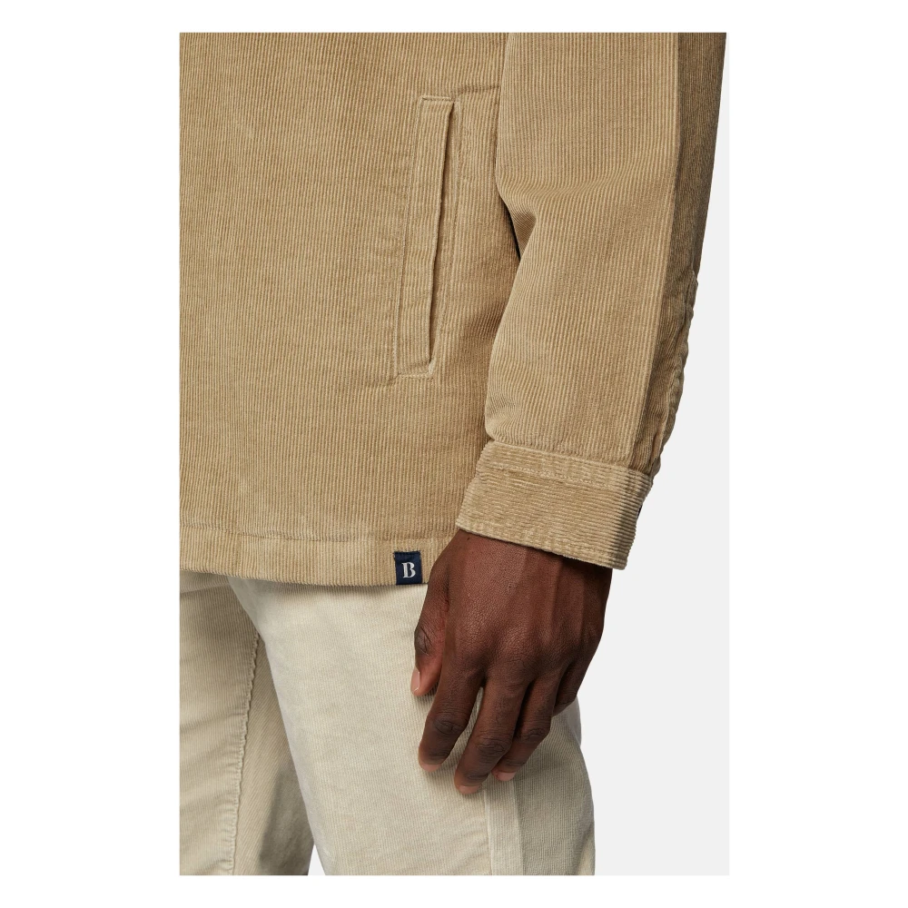 Boggi Milano Corduroy Shirt Jacket Style Link Blue Heren