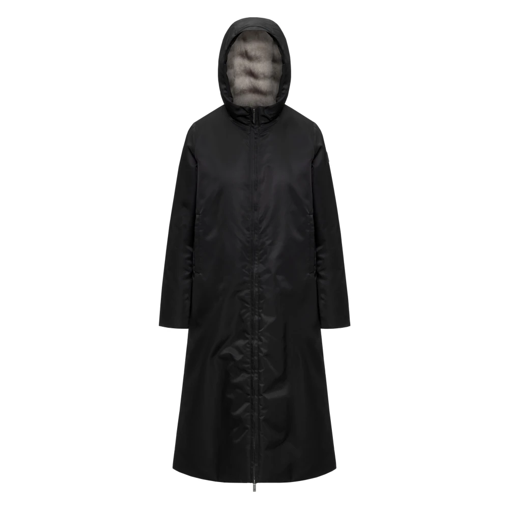 K-Way Donna Nero Cappotti, Xs, New,