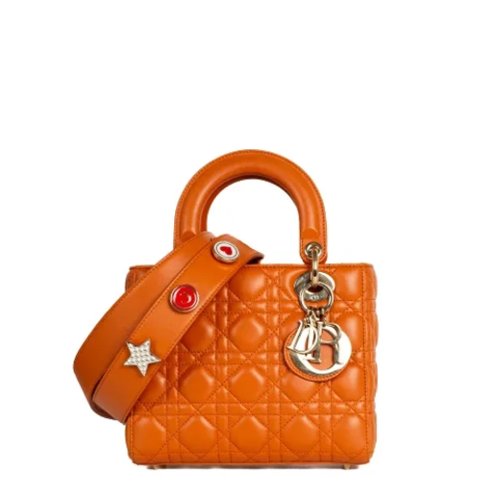 Dior Vintage Pre-owned Leather dior-bags Orange Dames