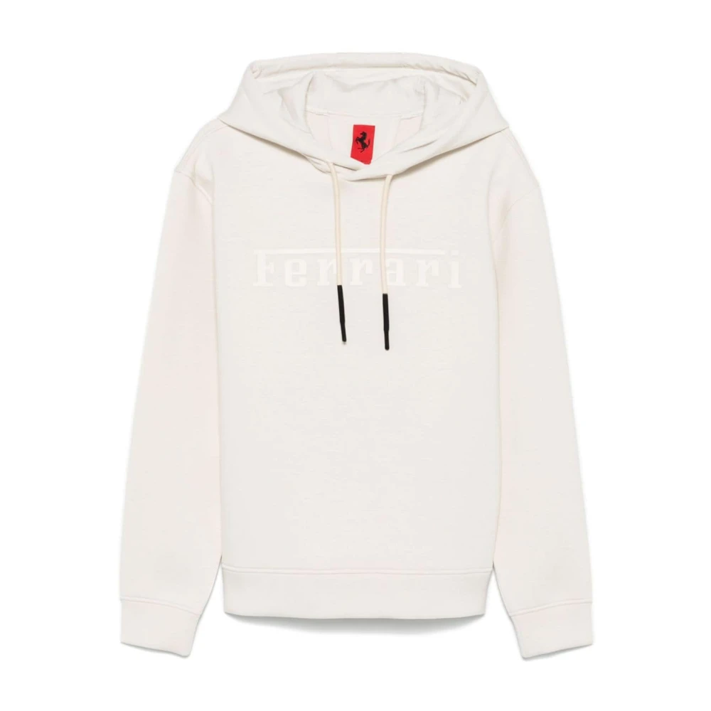 Ferrari Witte hoodie met logoprint White Heren