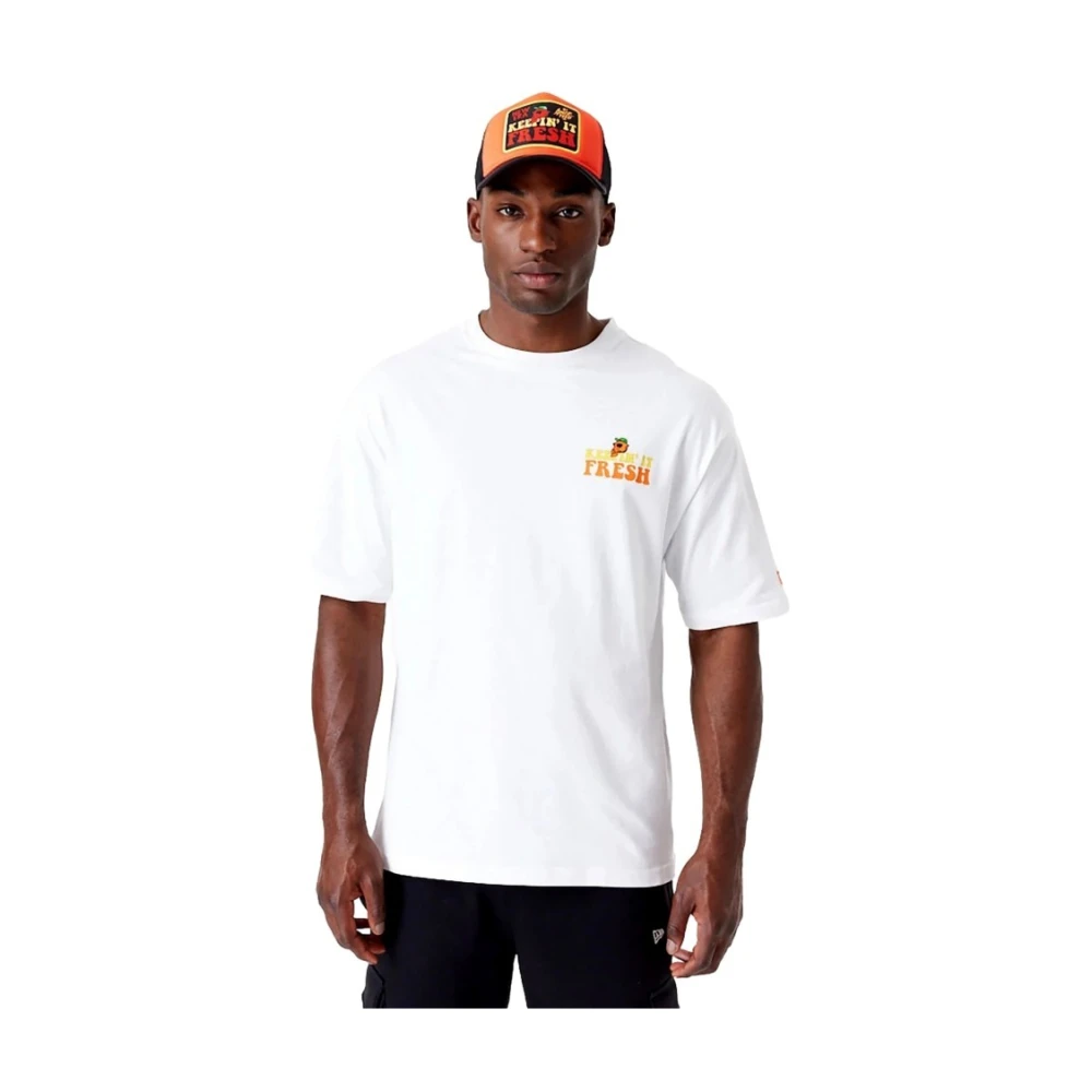 new era Wit Fruit Grafisch T-shirt White Heren