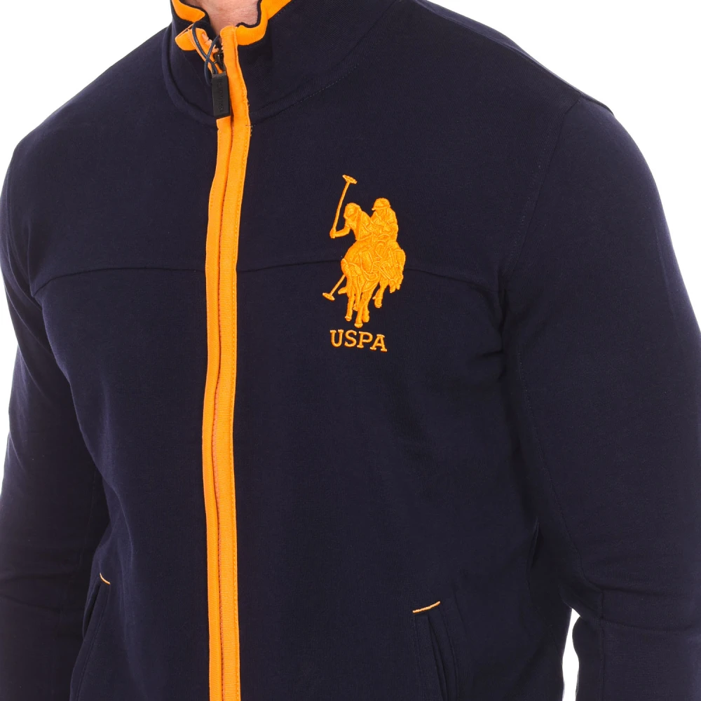U.s. Polo Assn. Hoodie met rits en geborduurd logo Blue Heren