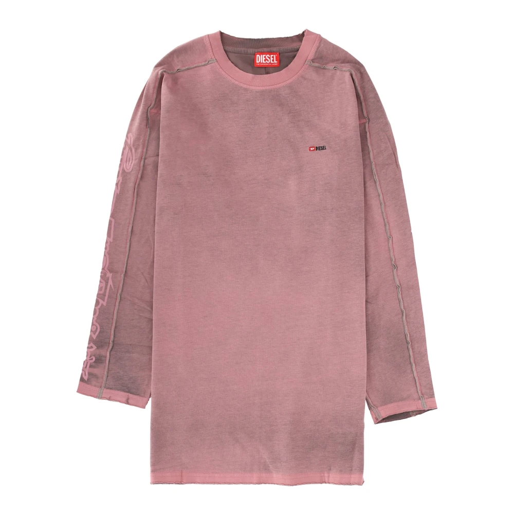 Diesel Vrouw Roze Kleedjes Dames, Xs, Katoen, D-Aliene Mini Jurk