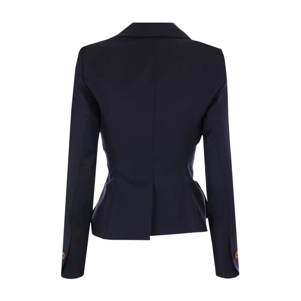 Vivienne Westwood Blauwe Dubbelborstige Wollen Jas Blue Dames