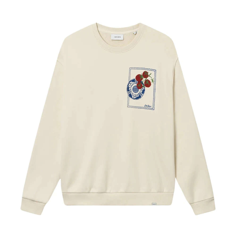 Les Deux Katoenen Crewneck Sweatshirt met Screen Print Beige Heren