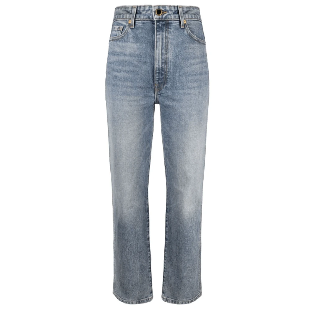 Khaite Stonewashed Straight-Leg Jeans Blue Dames