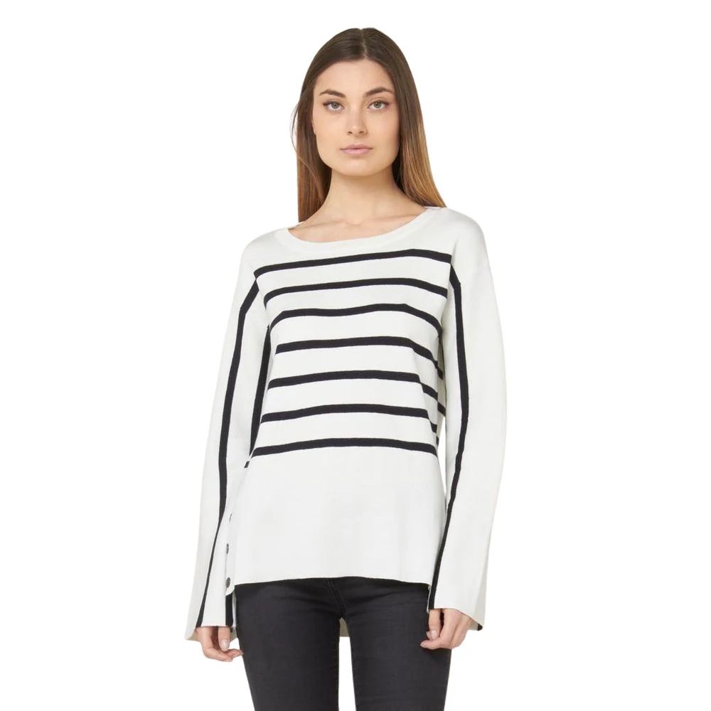 Gas , Round-Neck Knitwear, Female, White, M, Ice Jumper