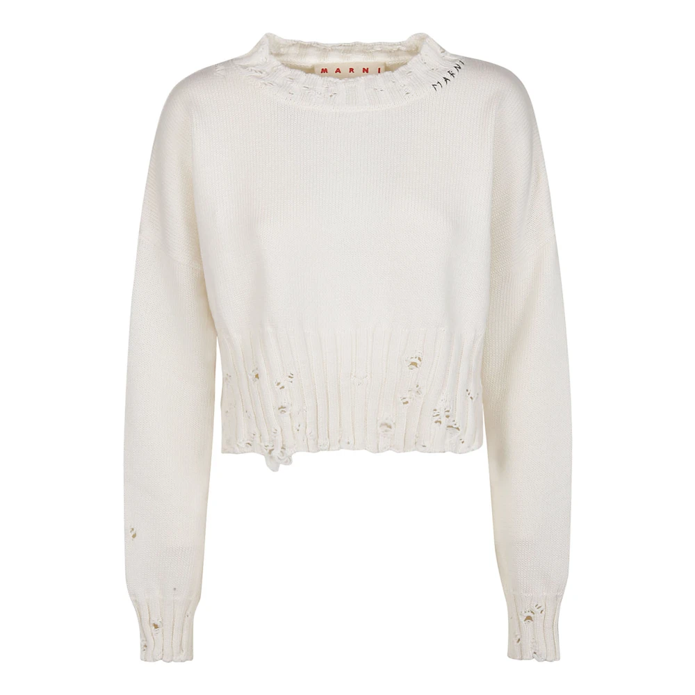 Marni Lily White Cropped Sweater White Dames
