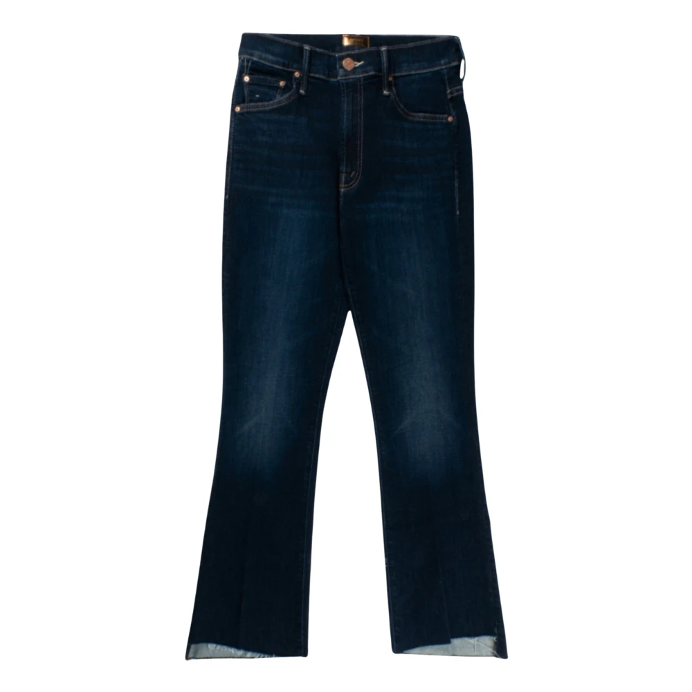 Mother Moderne Fray Straight Cropped Jeans Blue Dames